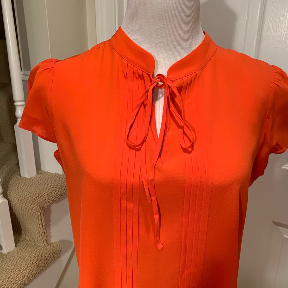 Top, blouse - NWT. theory, silk tomato red top